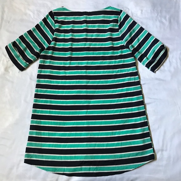 EVERLY Striped Short Tab Sleeve Shift Dress Medium - Picture 4 of 13